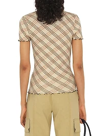 Check Stretch Cotton Top