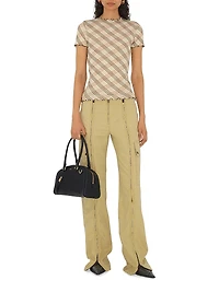 Check Stretch Cotton Top