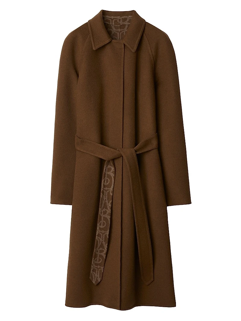 Wool-Blend Belted Trench Coat