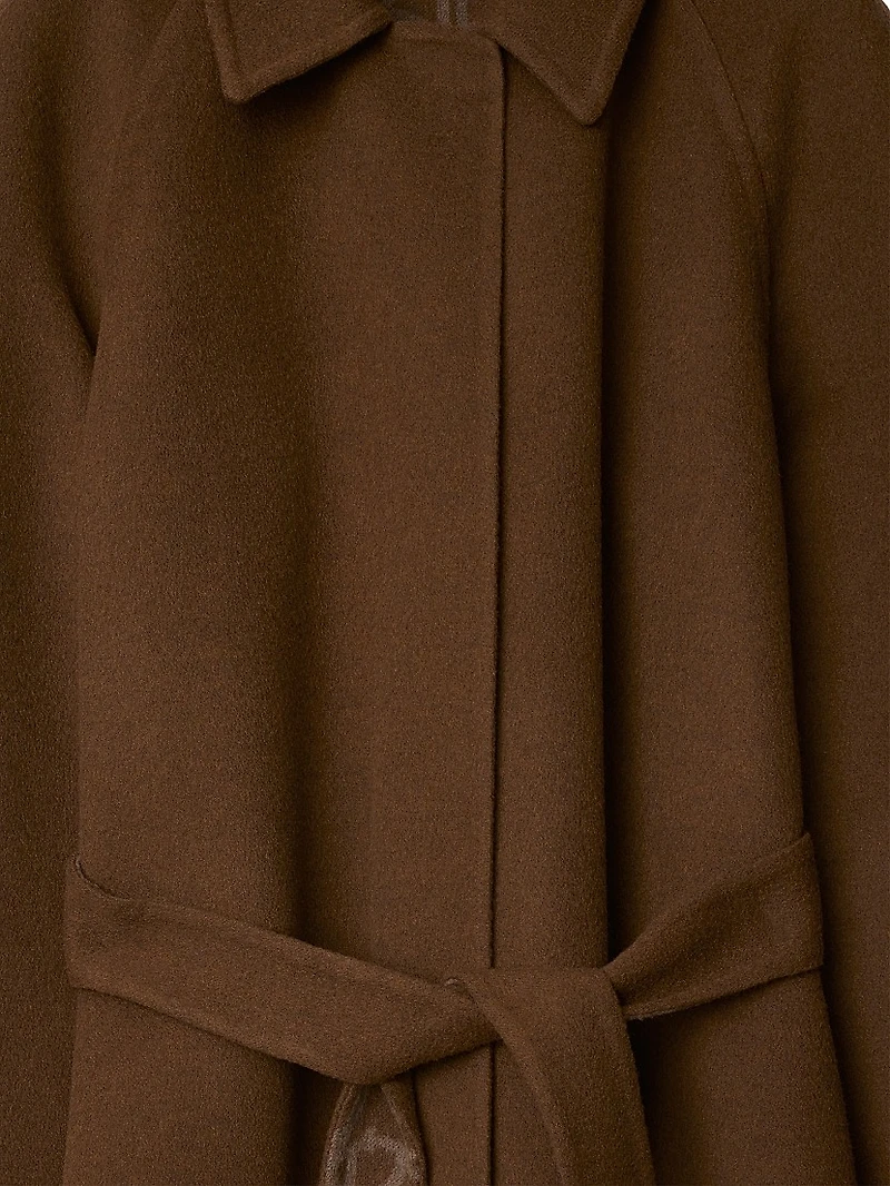 Wool-Blend Belted Trench Coat