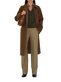 Wool-Blend Belted Trench Coat