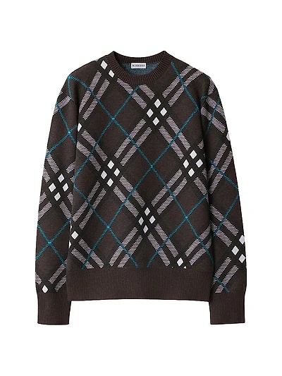 Check Wool-Blend Sweater