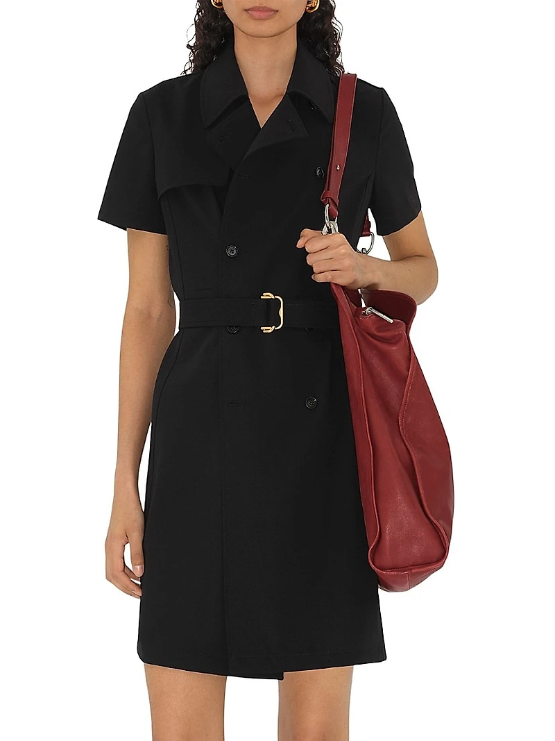 Trench Wool Belted Minidress