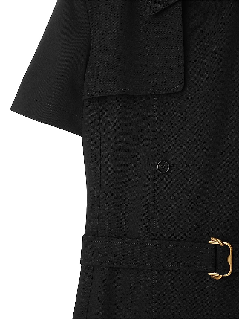 Trench Wool Belted Minidress