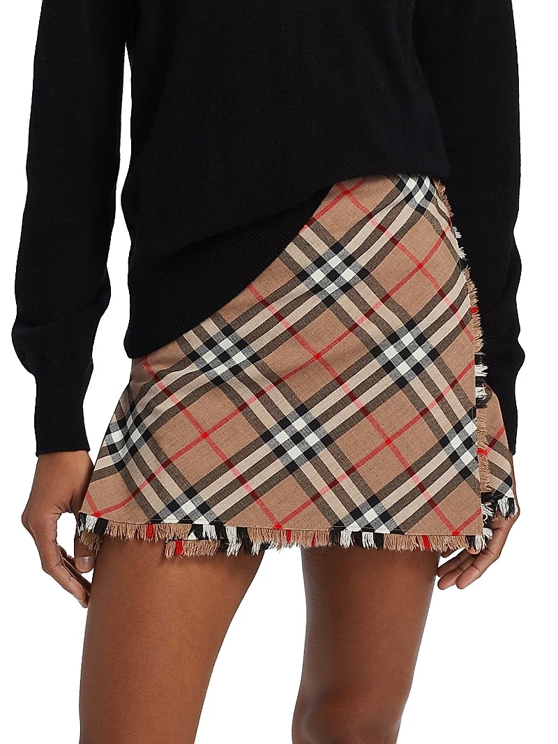 Check Wrap Skirt