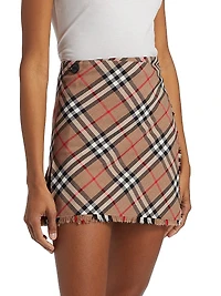 Check Wrap Skirt