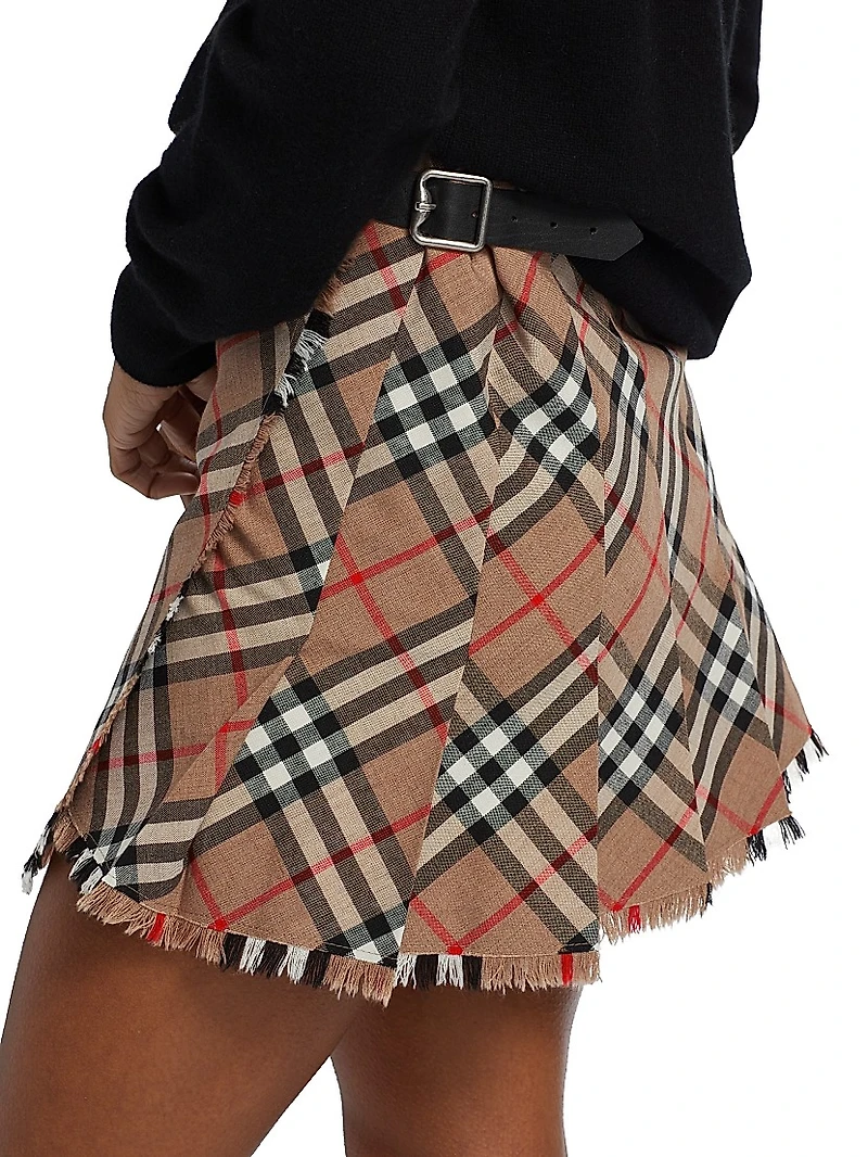 Check Wrap Skirt
