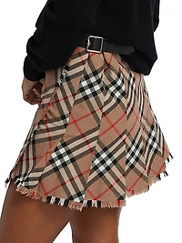 Check Wrap Skirt