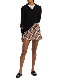 Check Wrap Skirt