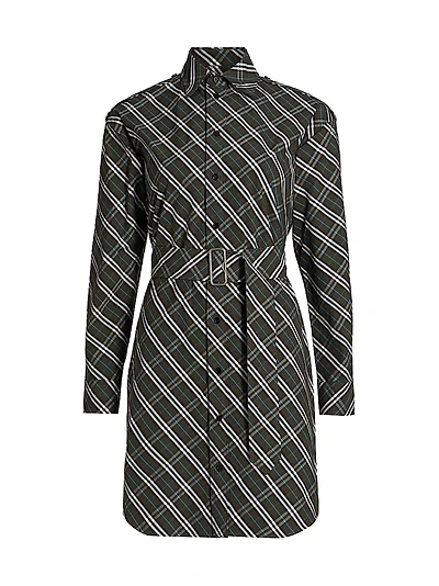 Check Belted Shirtdress