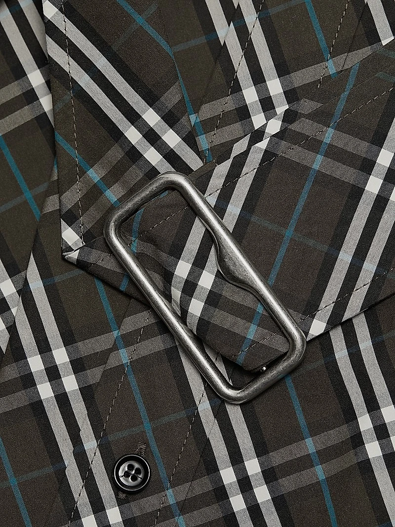 Check Belted Shirtdress