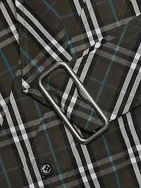 Check Belted Shirtdress