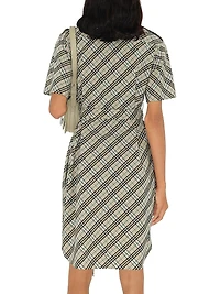 Check Poplin Belted Shirtdress