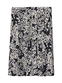 Daisy Printed Silk Midi-Skirt