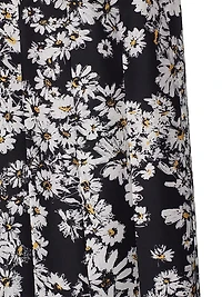 Daisy Printed Silk Midi-Skirt