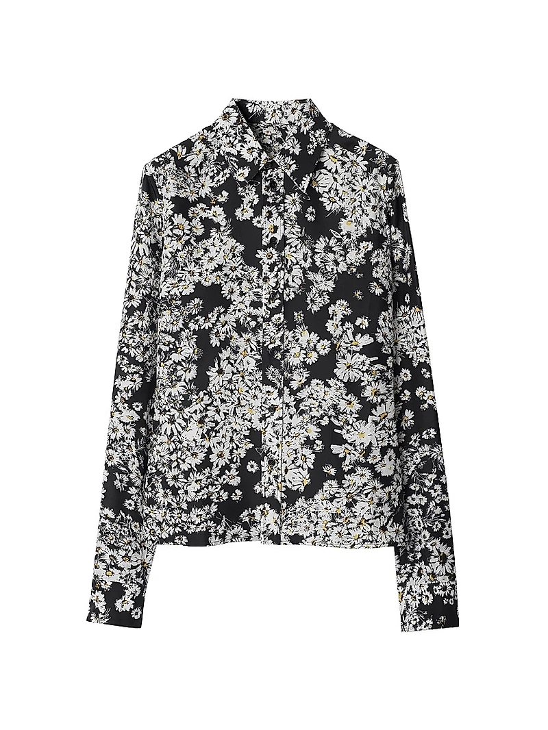 Daisy Print Silk Shirt