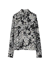 Daisy Print Silk Shirt
