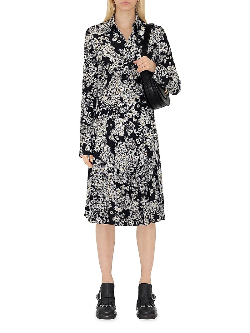 Daisy Print Silk Shirt