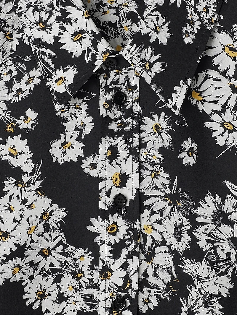 Daisy Print Silk Shirt
