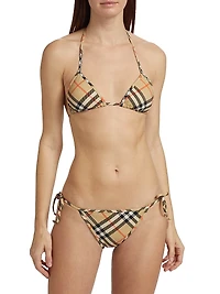 Check String Bikini Top