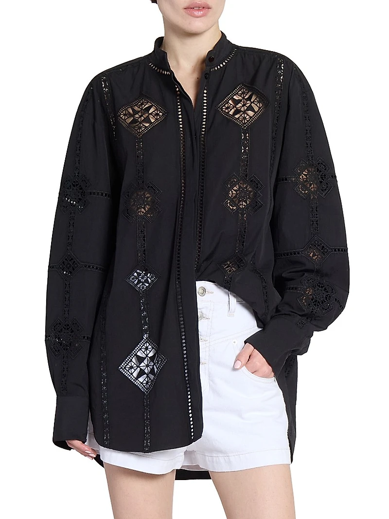 Soeline Embroidered Cotton Blouse