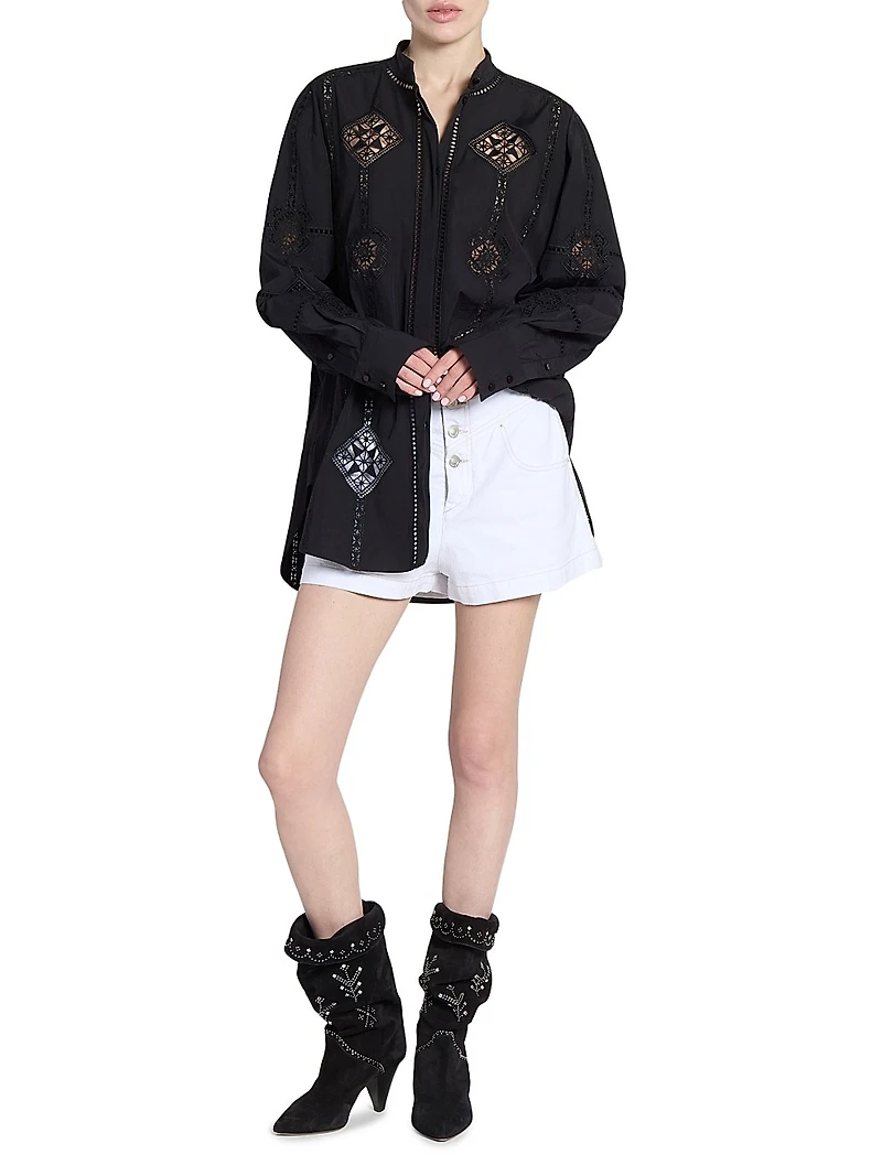 Soeline Embroidered Cotton Blouse