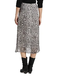 Lisanne Silk-Blend Printed Midi-Skirt