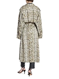 Freanne Snakeskin Print Trench Coat