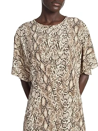 Keany Snake Print Stretch-Silk Midi-Dress