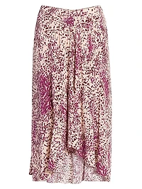 Olena Printed Silk-Blend Skirt