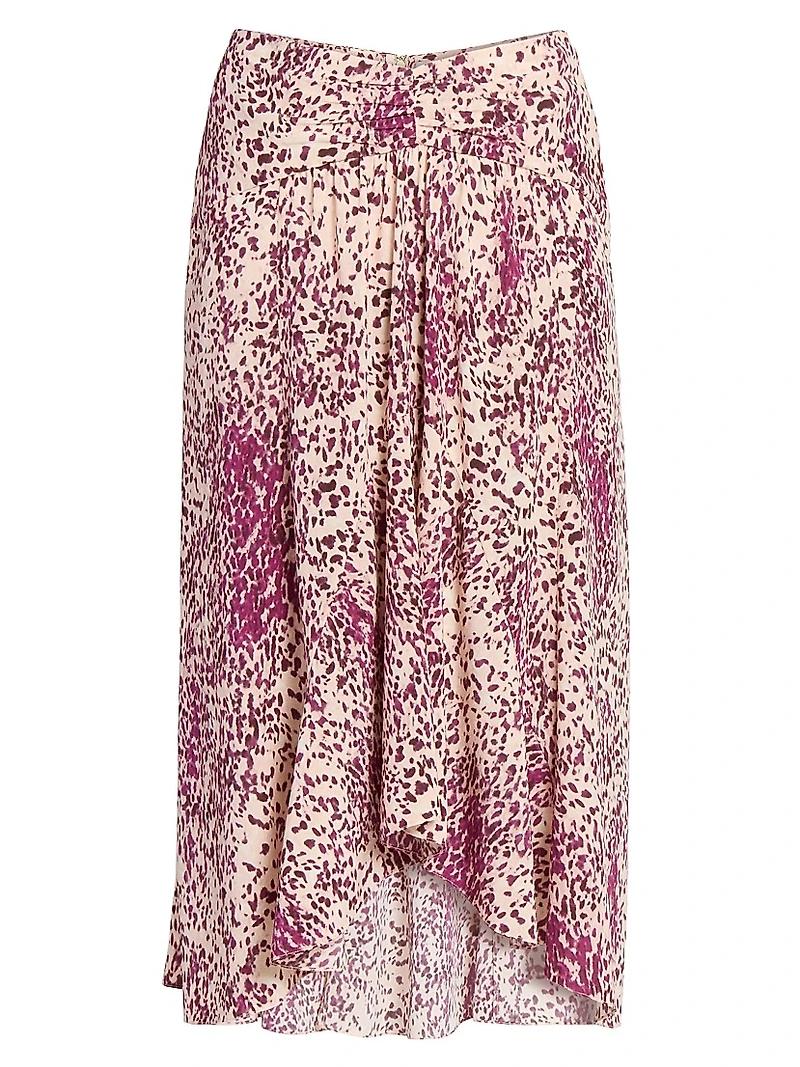 Olena Printed Silk-Blend Skirt