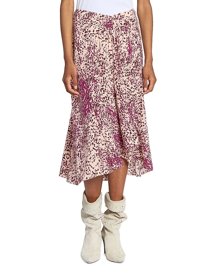 Olena Printed Silk-Blend Skirt