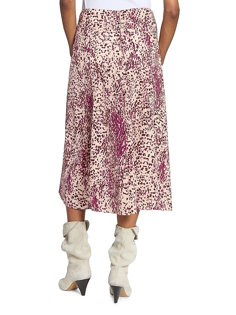 Olena Printed Silk-Blend Skirt