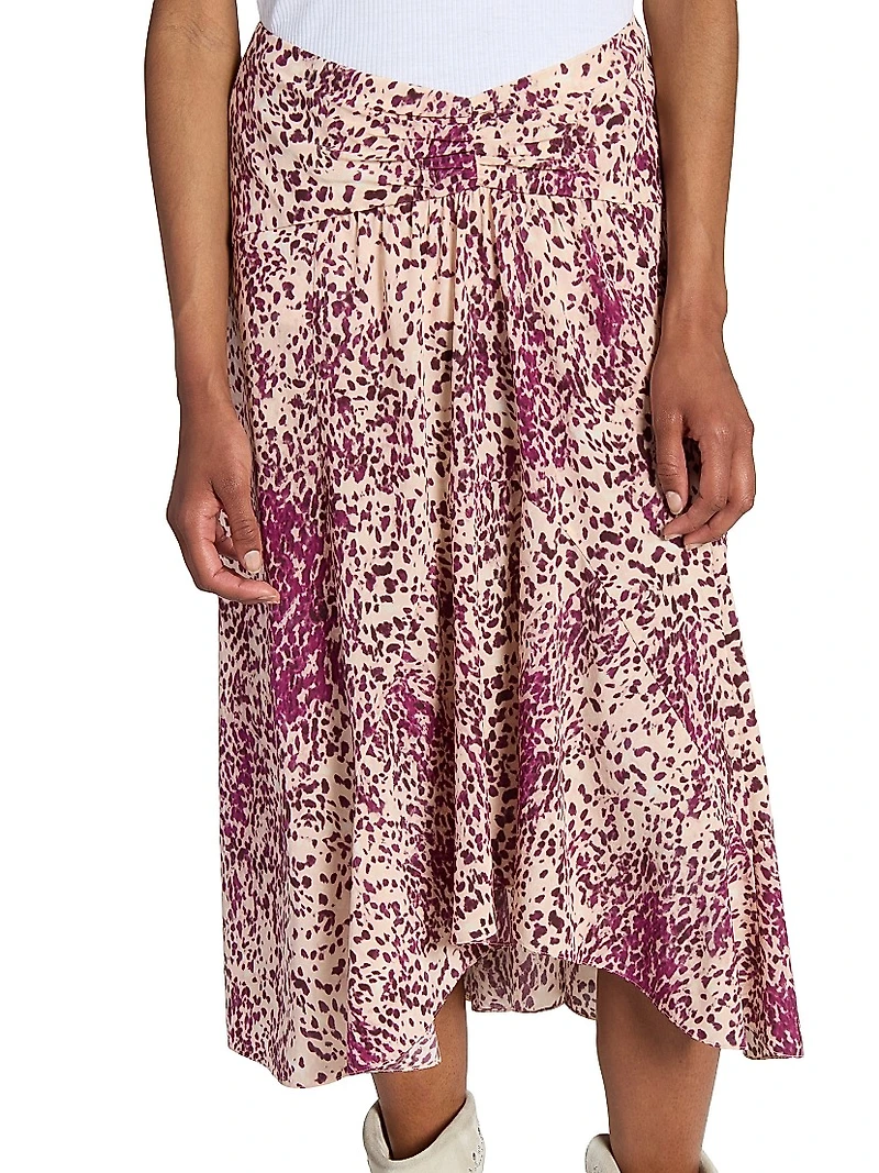 Olena Printed Silk-Blend Skirt