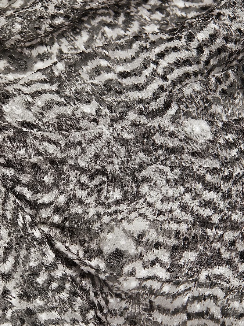 Cleora Printed Silk-Blend Tie Dress