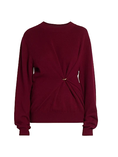 Ilaria Merino Wool-Cashmere Pierced Sweater