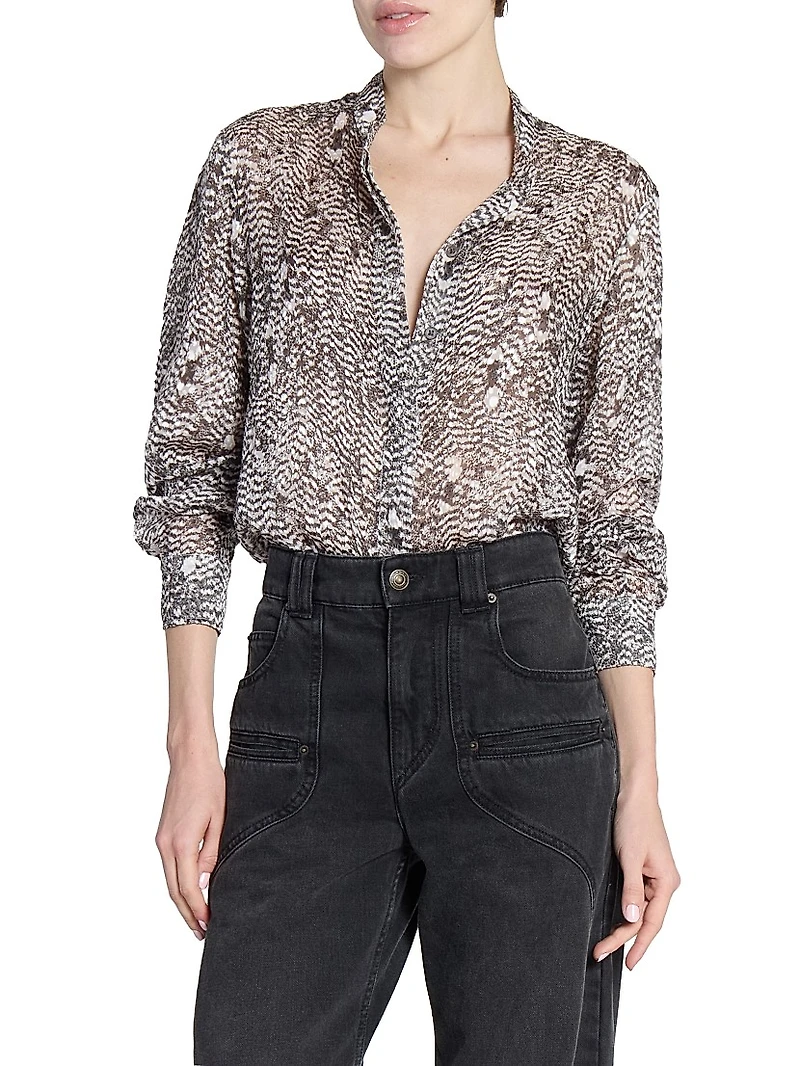 Ilda Printed Silk-Blend Shirt