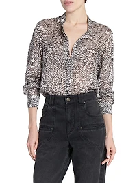 Ilda Printed Silk-Blend Shirt
