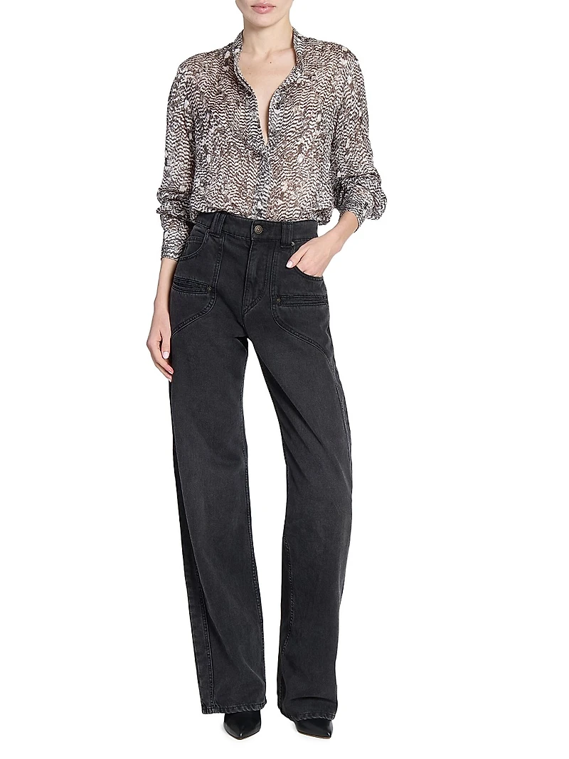 Ilda Printed Silk-Blend Shirt