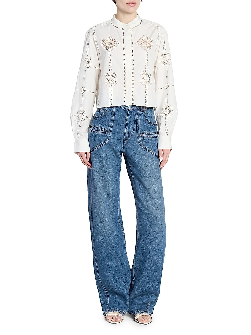 Serena Embroidered Cotton Blouse