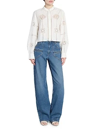 Serena Embroidered Cotton Blouse