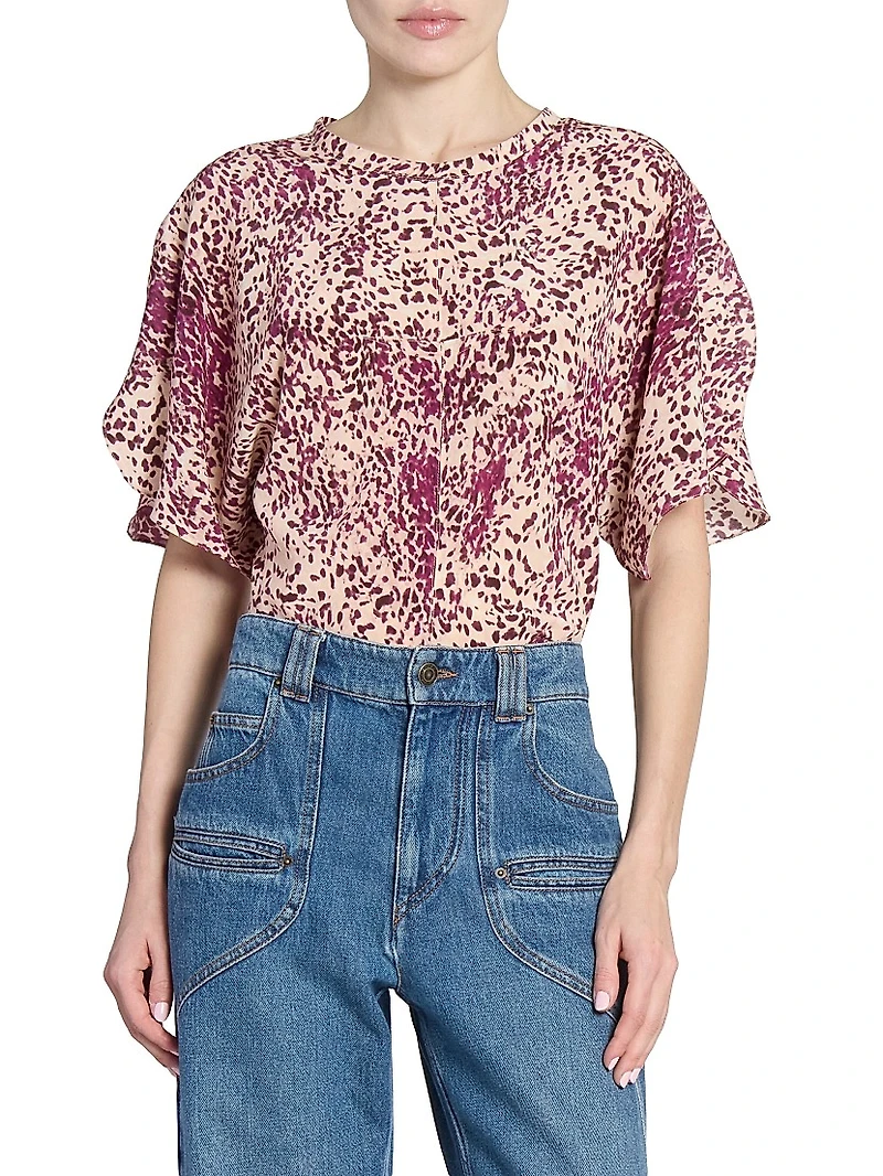 Karlita Printed Silk-Blend Top