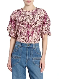 Karlita Printed Silk-Blend Top