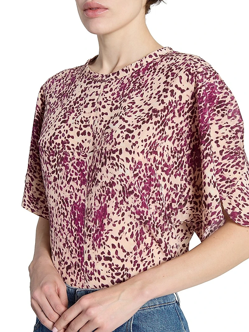Karlita Printed Silk-Blend Top