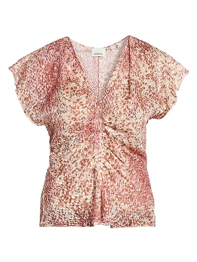 Lonea Printed Silk-Blend Top