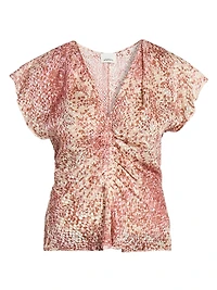 Lonea Printed Silk-Blend Top