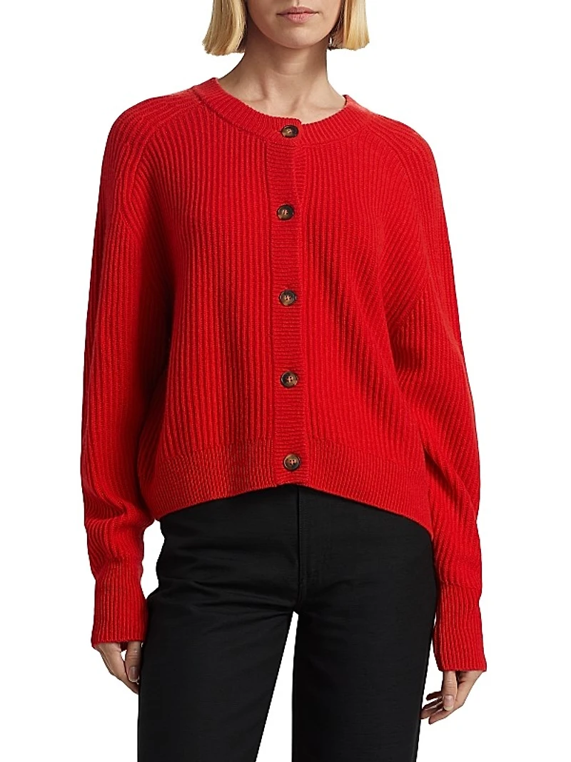 Bastia Rib-Knit Cashmere Oversized Cardigan