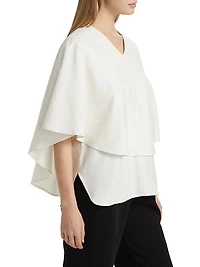 Arona V-Neck Cape Blouse