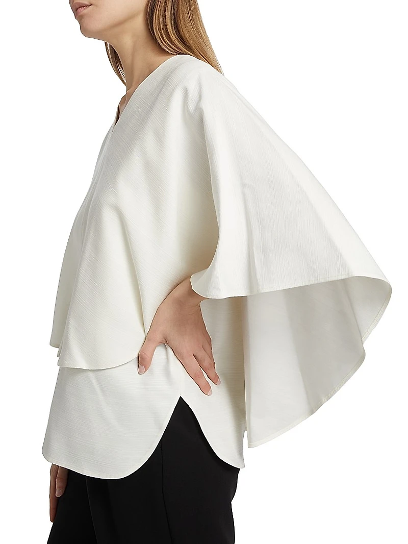 Arona V-Neck Cape Blouse