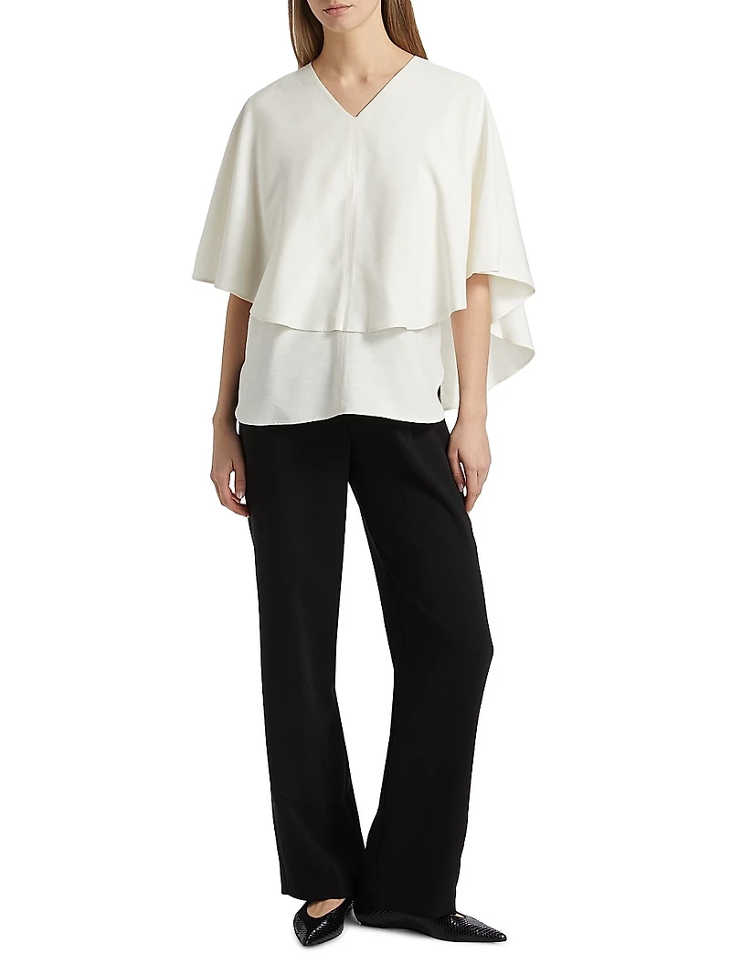 Arona V-Neck Cape Blouse